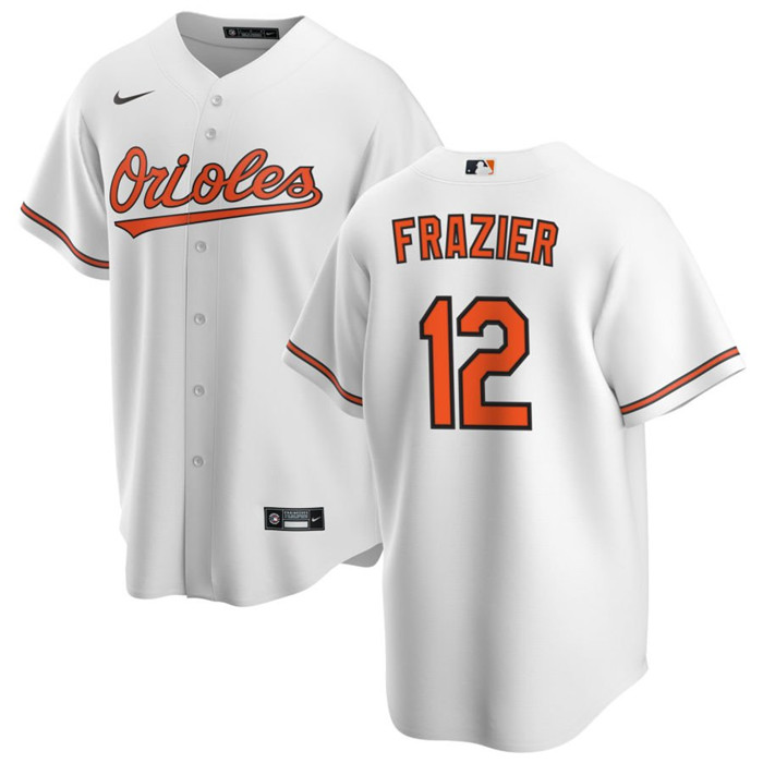 Personalized Men’s Baltimore Orioles #12 Adam Frazier White Cool Base Stitched Jersey