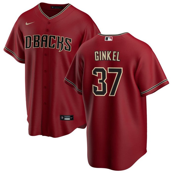 Personalized Men’s Arizona Diamondbacks #37 Kevin Ginkel Red Cool Base Stitched Baseball Jersey