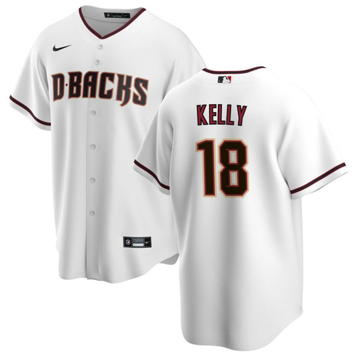 Personalized Men’s Arizona Diamondbacks #18 Carson Kelly White Cool Base Stitched Baseball Jersey