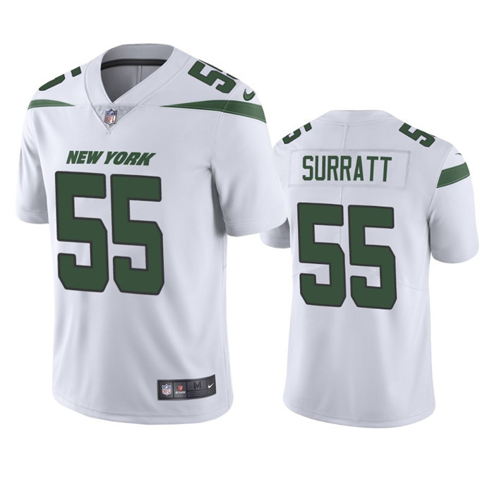 Personalized Men’s New York Jets #55 Chazz Surratt White Untouchable Limited Stitched Jersey