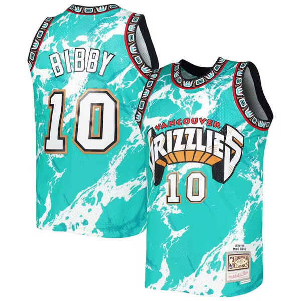 Personalized Men’s Memphis Grizzlies #10 Mike Bibby Turquoise 1998-99 Mitchell & Ness Swingman Stitched Jersey
