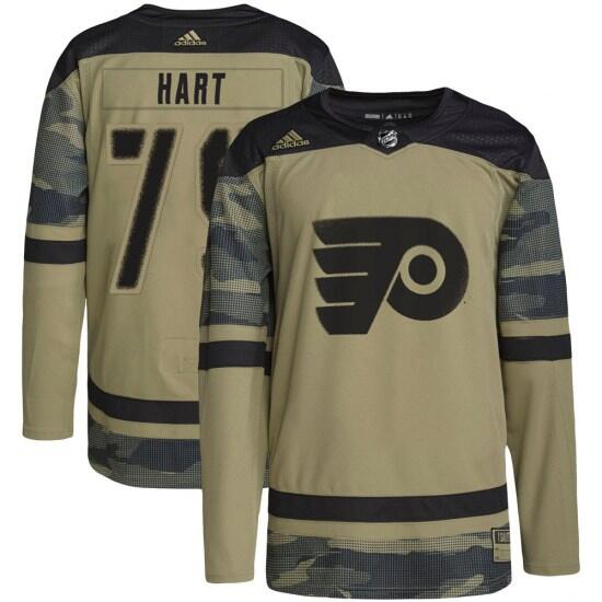 Personalized Men’s Philadelphia Flyers #79 Carter Hart Olive Salute To Service Stitched Jersey