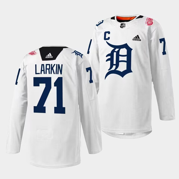 Personalized Men’s Detroit Red Wings #71 Dylan Larkin 2023 White Stitched Jersey