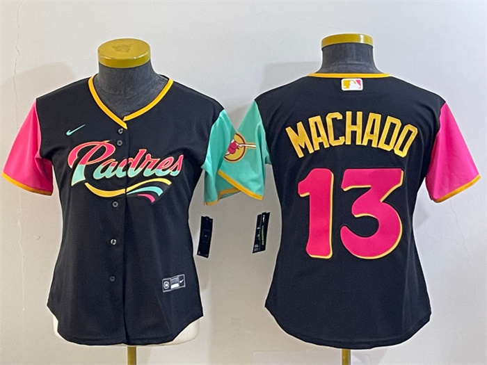 Personalized Youth San Diego Padres #13 Manny Machado Black City Connect Stitched Baseball Jersey