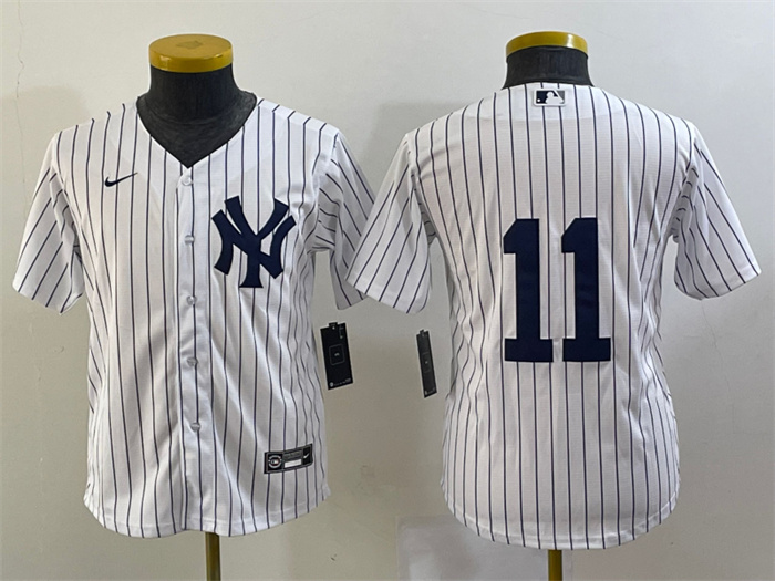 Personalized Youth New York Yankees #11 Anthony Volpe White Cool Base Stitched Baseball JerseyS