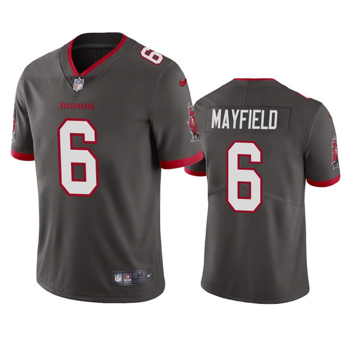Personalized Youth Tampa Bay Buccaneers #6 Baker Mayfield Grey Untouchable Limited Stitched Jersey