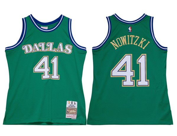 Personalized Men’s Dallas Mavericks #41 Dirk Nowitzki Green Stitched Jersey