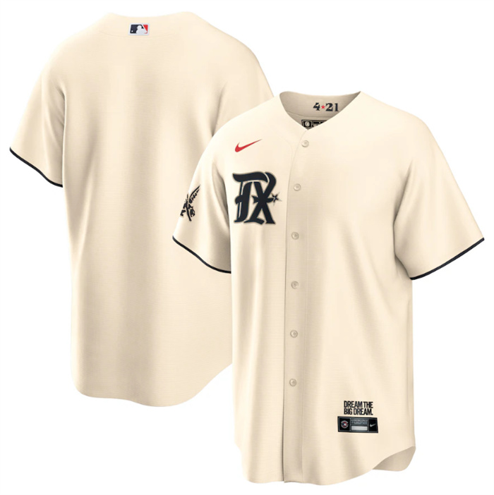 Personalized Men’s Texas Rangers Blank Cream 2023 City Connect Stitched Baseball Jersey