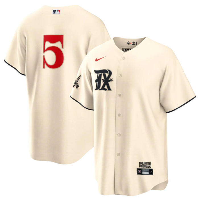 Personalized Men’s Texas Rangers #5 Corey Seager Cream 2023 City Connect Stitched Baseball Jersey