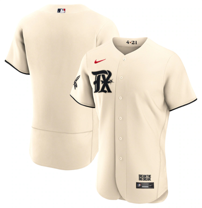 Personalized Men’s Texas Rangers Blank Cream 2023 City Connect Flex Base Stitched Baseball Jersey