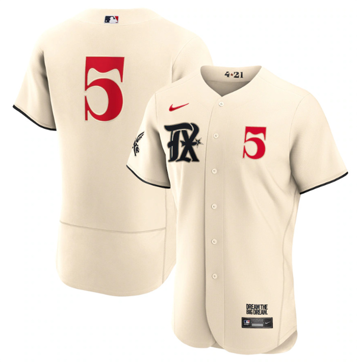 Personalized Men’s Texas Rangers #5 Corey Seager Cream 2023 City Connect Flex Base Stitched Baseball Jersey