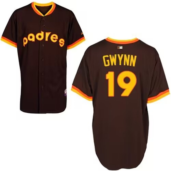 Personalized Men’s San Diego Padres #19 Tony Gwynn Brown 1984 Cool Base Stitched Jersey