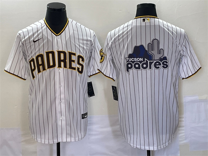 Personalized Men’s San Diego Padres White Team Big Logo Cool Base Stitched Baseball Jersey