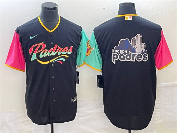 Personalized Men’s San Diego Padres Black Team Big Logo City Connect Cool Base Stitched Baseball Jersey