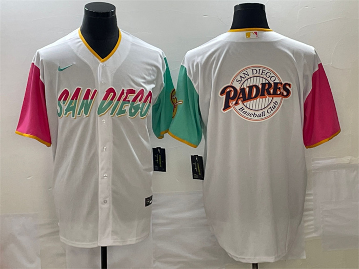 Personalized Men’s San Diego Padres White Team Big Logo City Connect Cool Base Stitched Baseball Jersey