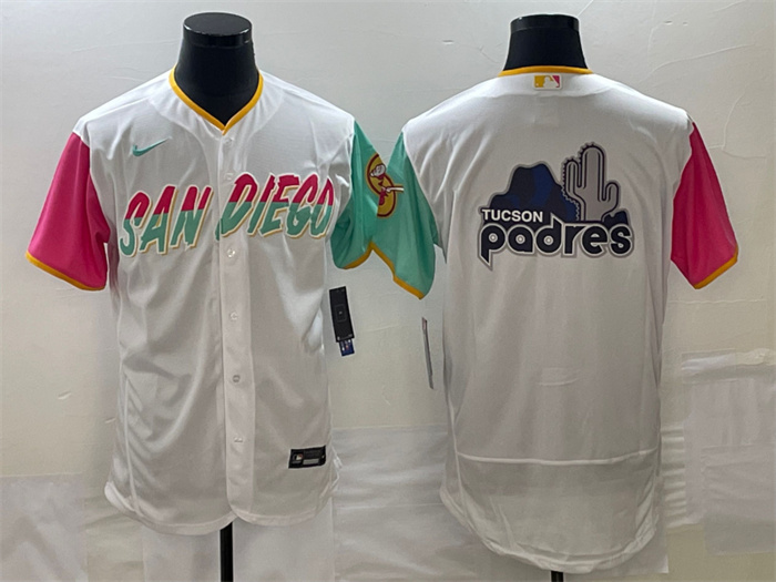 Personalized Men’s San Diego Padres White Team Big Logo City Connect Flex Base Stitched Baseball Jersey