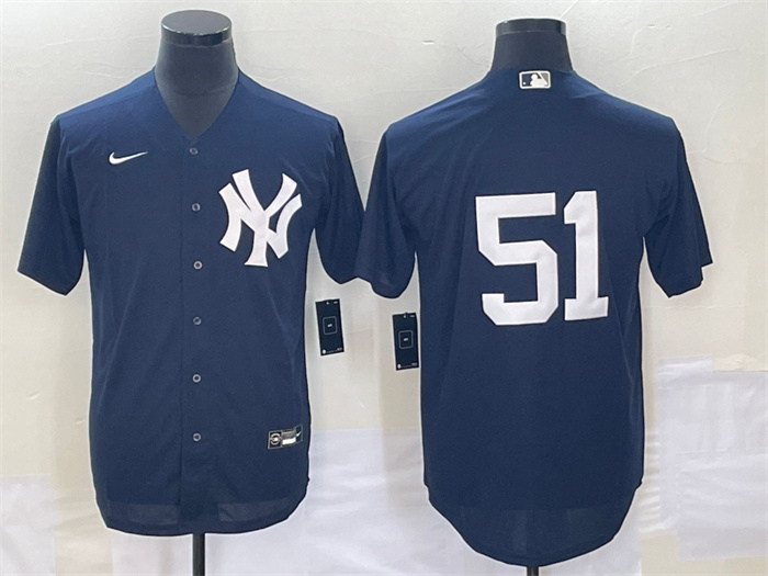 Personalized Men’s New York Yankees #51 Bernie Williams Navy Cool Base Stitched Baseball Jersey