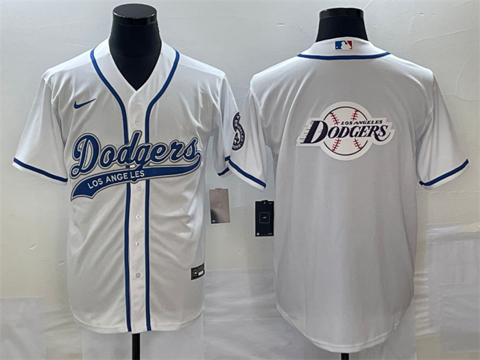 Personalized Men’s Los Angeles Dodgers White Team Big Logo Cool Base Stitched Baseball Jersey
