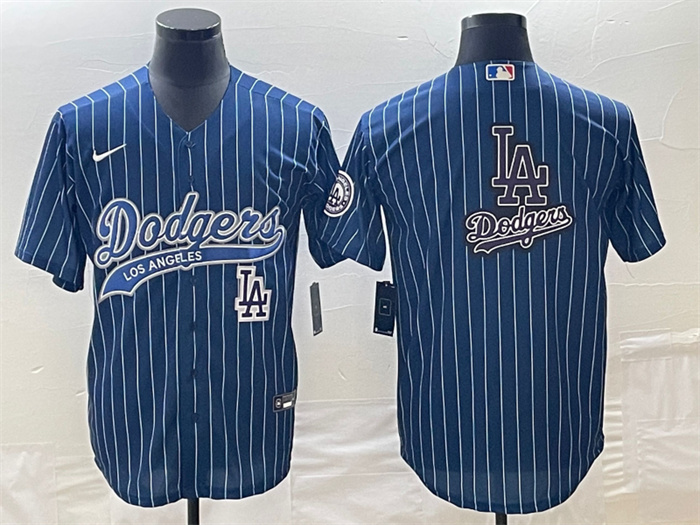 Personalized Men’s Los Angeles Dodgers Blue Team Big Logo With Patch Cool Base Stitched Baseball Jerseys