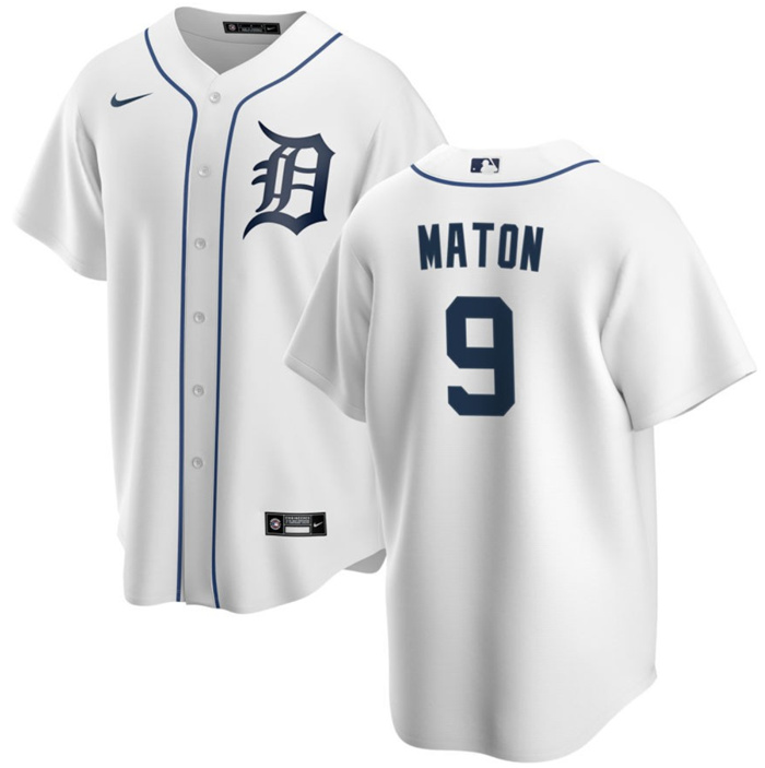 Personalized Men’s Detroit Tigers #9 Nick Maton White Cool Base Stitched Jersey