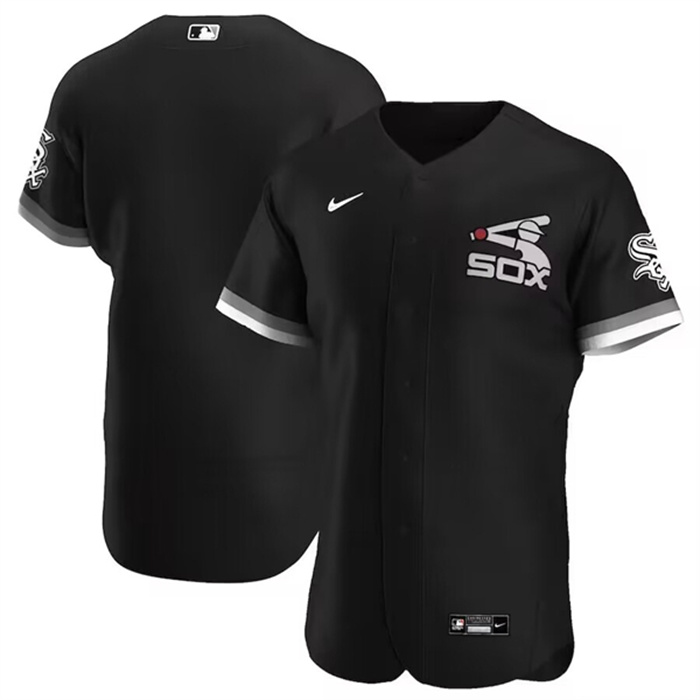 Personalized Men’s Chicago White Sox Blank Black Flex Base Stitched Jersey