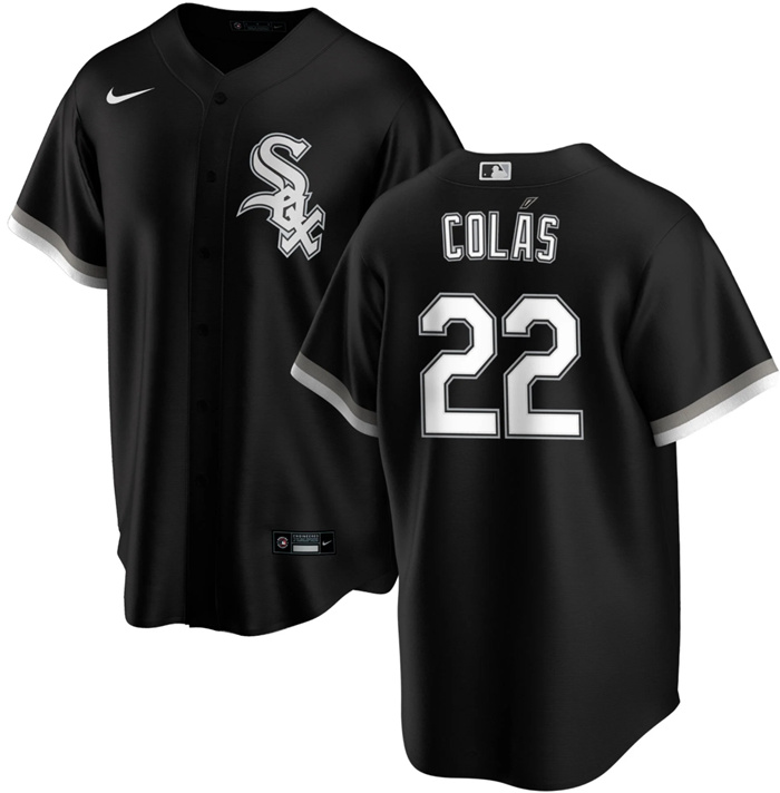 Personalized Men’s Chicago White Sox #22 Oscar Colás Black Cool Base Stitched Jersey