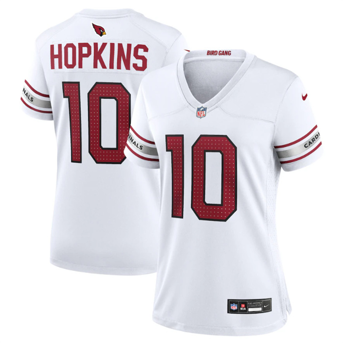 Personalized Women’s Arizona Cardinals #10 DeAndre Hopkins New White Stitched Game Jersey(Run Small)