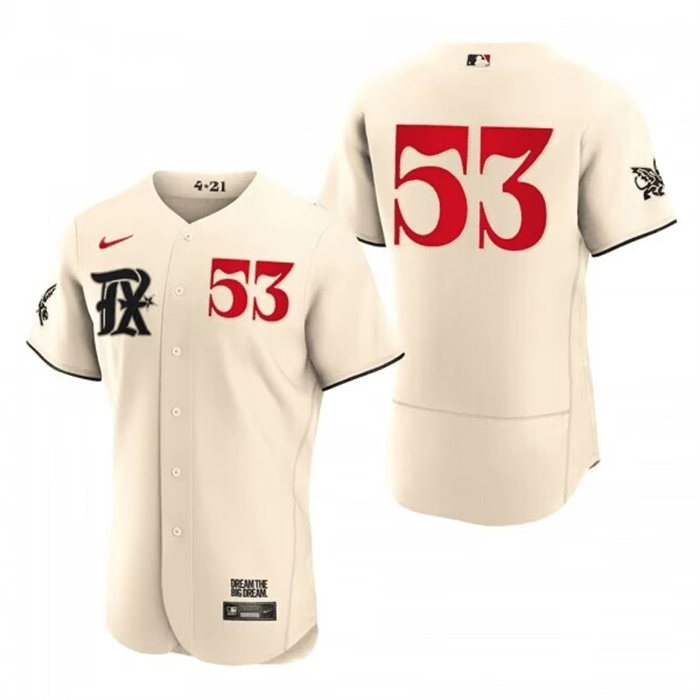 Personalized Men’s Texas Rangers #53 Adolis García Cream 2023 City Connect Flex Base Stitched Baseball Jersey
