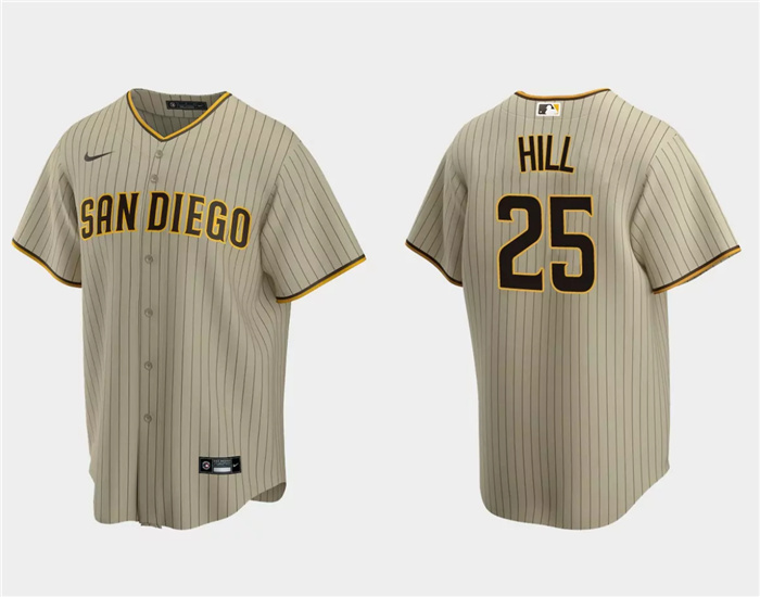 Personalized Men’s San Diego Padres #25 Tim Hill Tan Cool Base Stitched Jersey