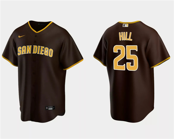 Personalized Men’s San Diego Padres #25 Tim Hill Brown Cool Base Stitched Jersey