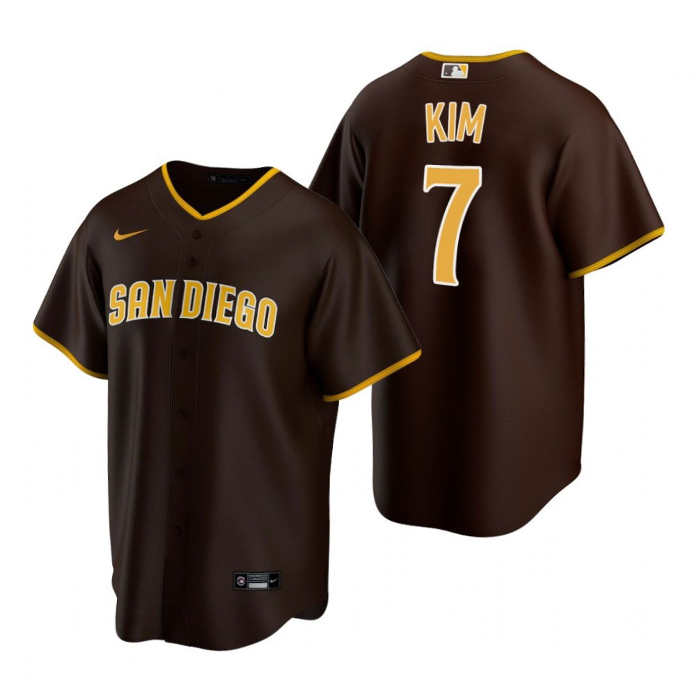 Personalized Men’s San Diego Padres #7 Ha-Seong Kim Brown Road Jersey