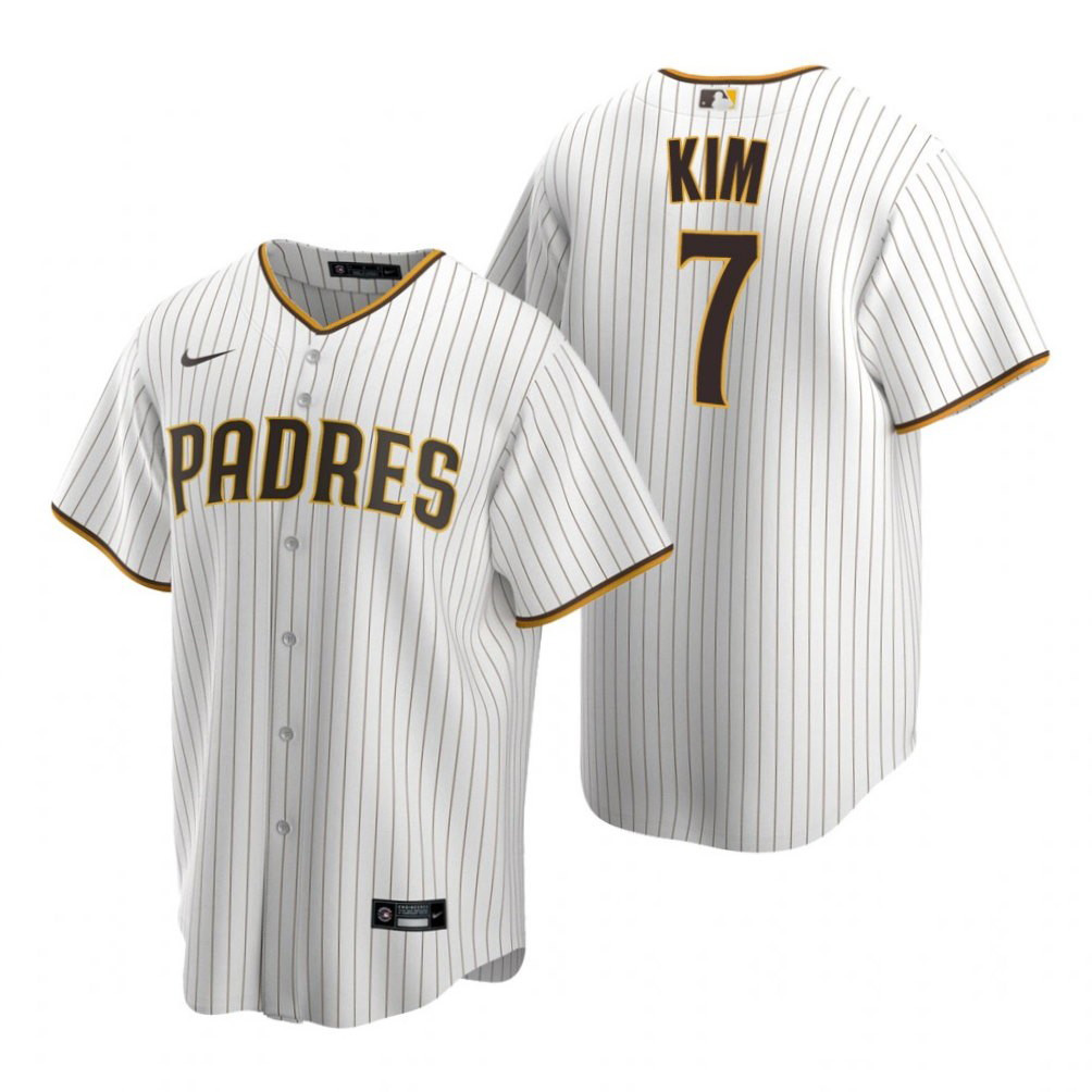Personalized Men’s San Diego Padres #7 Ha-Seong Kim White Brown Home Jersey