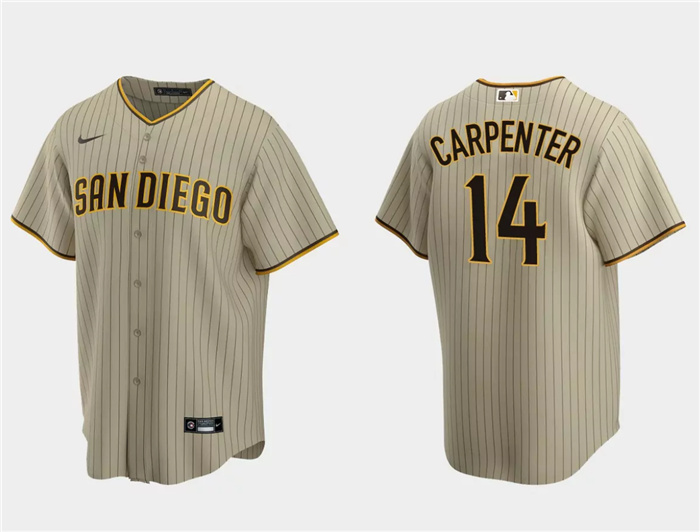 Personalized Men’s San Diego Padres #14 Matt Carpenter Tan Cool Base Stitched Jersey