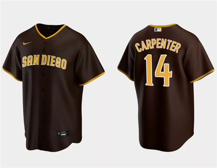 Personalized Men’s San Diego Padres #14 Matt Carpenter Brown Cool Base Stitched Jersey