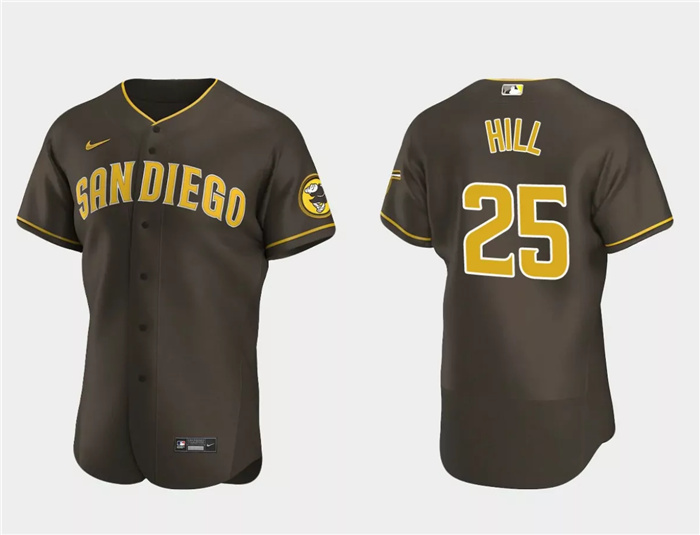 Personalized Men’s San Diego Padres #25 Tim Hill Brown Flex Base Stitched Baseball Jersey