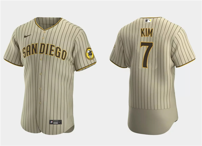 Personalized Men’s San Diego Padres #7 Ha-Seong Kim Tan Flex Base Stitched Baseball Jersey