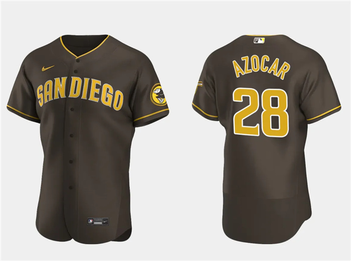 Personalized Men’s San Diego Padres #28 José Azócar Brown Flex Base Stitched Baseball Jersey