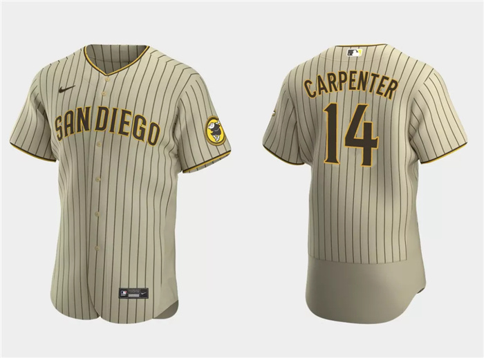 Personalized Men’s San Diego Padres #14 Matt Carpenter Tan Flex Base Stitched Baseball Jersey