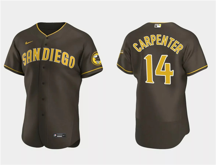 Personalized Men’s San Diego Padres #14 Matt Carpenter Brown Flex Base Stitched Baseball Jersey