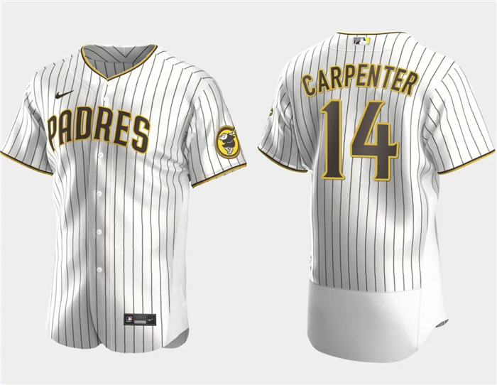 Personalized Men’s San Diego Padres #14 Matt Carpenter White Flex Base Stitched Baseball Jersey