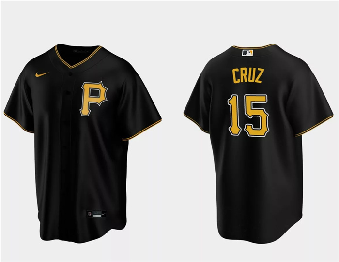 Personalized Men’s Pittsburgh Pirates #15 Oneil Cruz Black Cool Base Stitched Baseball Jersey