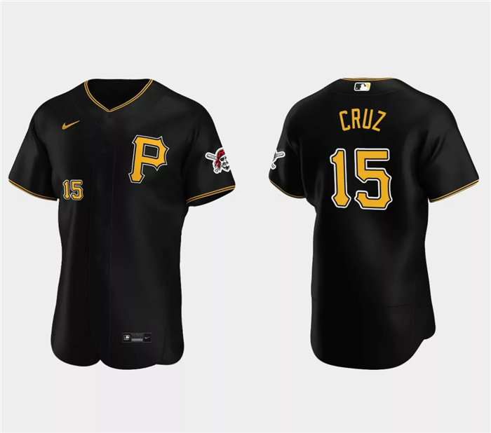 Personalized Men’s Pittsburgh Pirates #15 Oneil Cruz Black Flex Base Stitched Baseball Jersey