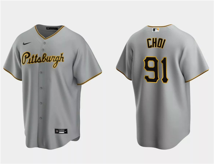 Personalized Men’s Pittsburgh Pirates #91 Ji Man Choi Grey Cool Base Stitched Baseball Jersey