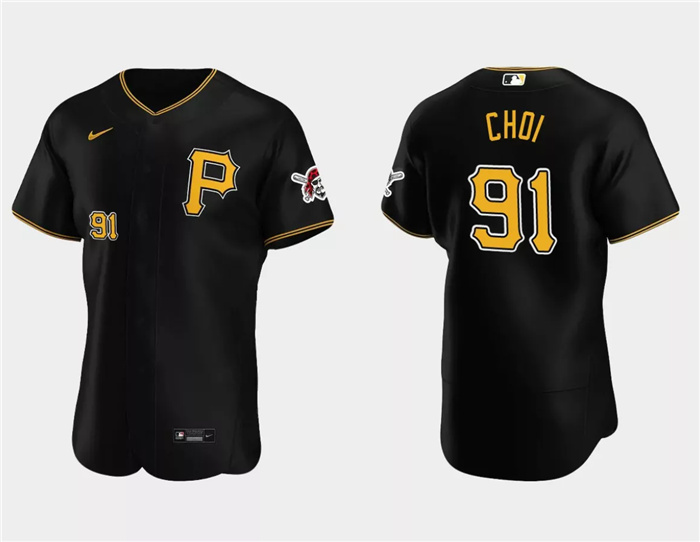 Personalized Men’s Pittsburgh Pirates #91 Ji Man Choi Black Flex Base Stitched Baseball Jersey