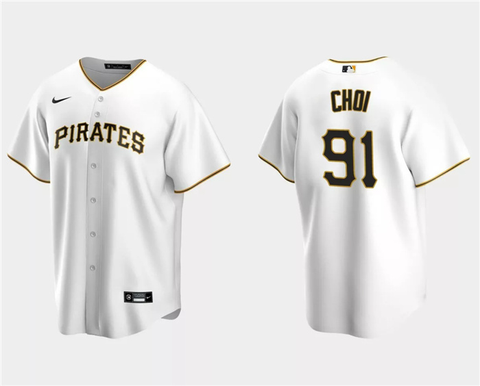 Personalized Men’s Pittsburgh Pirates #91 Ji Man Choi White Cool Base Stitched Baseball Jersey