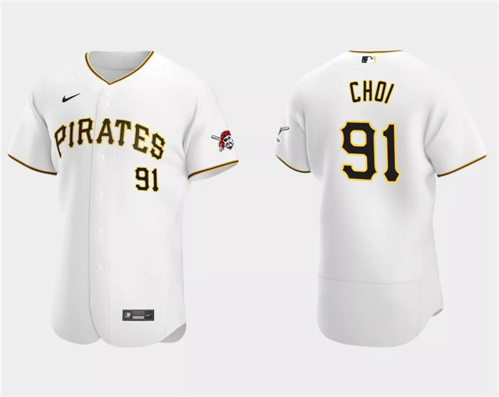 Personalized Men’s Pittsburgh Pirates #91 Ji Man Choi White Flex Base Stitched Baseball Jersey