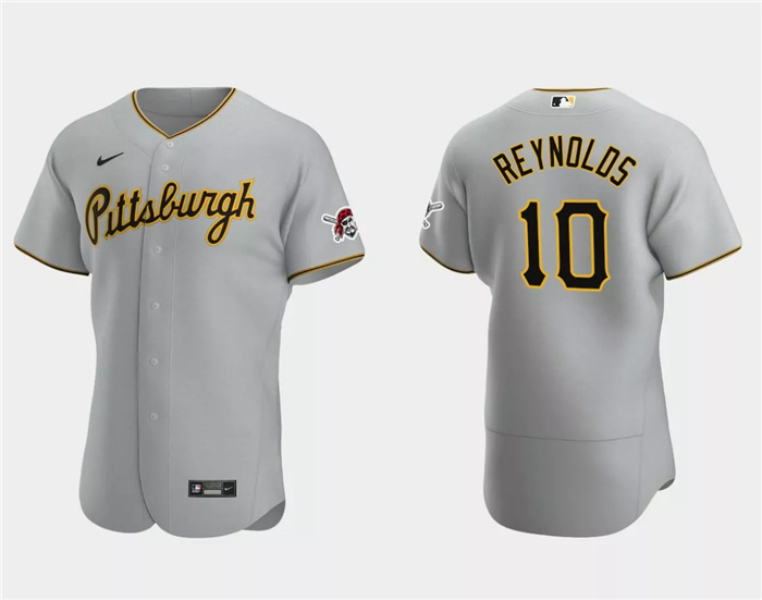 Personalized Men’s Pittsburgh Pirates #10 Bryan Reynolds Grey Flex Base Stitched Baseball Jersey