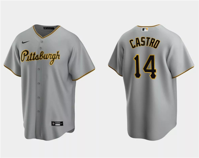 Personalized Men’s Pittsburgh Pirates #14 Rodolfo Castro Grey Cool Base Stitched Baseball Jersey