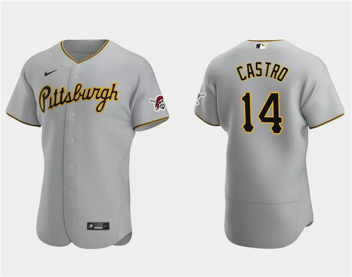 Personalized Men’s Pittsburgh Pirates #14 Rodolfo Castro Grey Flex Base Stitched Baseball Jersey