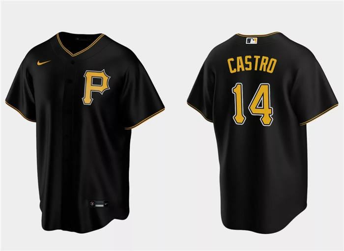 Personalized Men’s Pittsburgh Pirates #14 Rodolfo Castro Black Cool Base Stitched Baseball Jersey